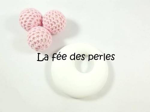 Anneau de dentition rond en silicone blanc