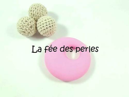 Anneau de dentition rond en silicone rose