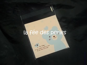 Sachet plastifié ourson rose