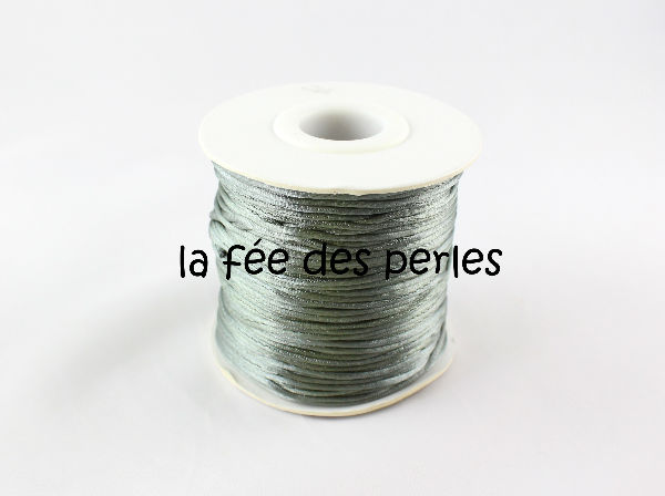 Fil en satin gris foncé 1 mm