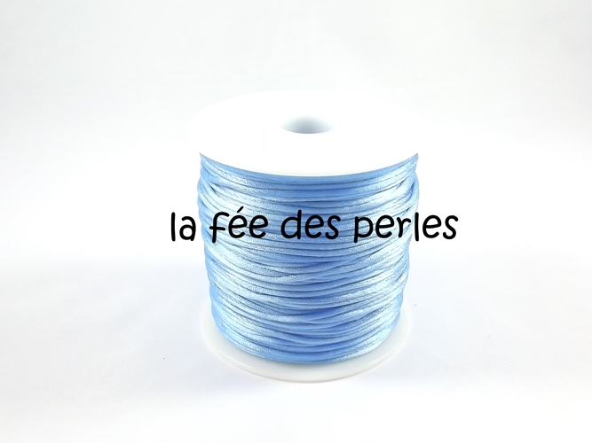 Fil en satin bleu ciel 1 mm