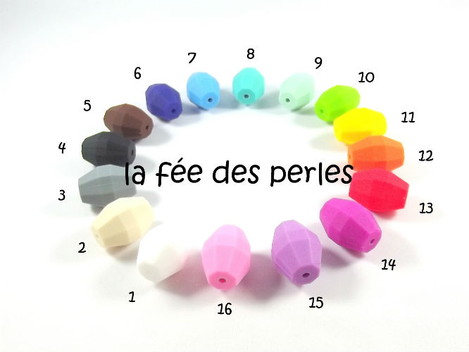 Perles en silicone olive diamant
