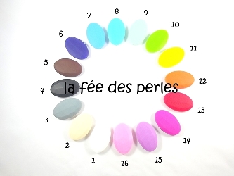 Perles en silicone ovale plat