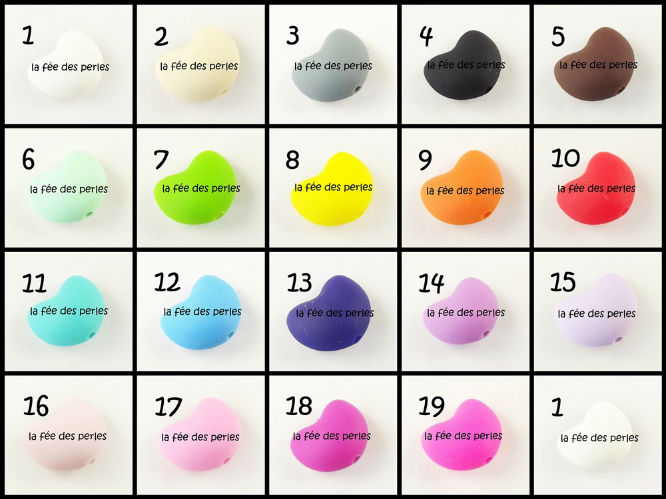 Perles en silicone coeur