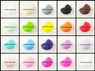 Perles en silicone coeur