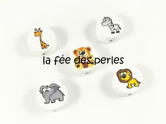Perle en bois animaux