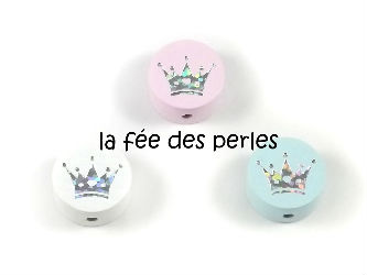 Perle en bois couronne