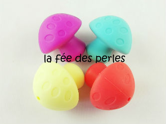 Perles en silicone champignon
