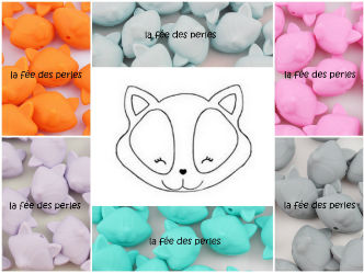 Perles en silicone renard 3D