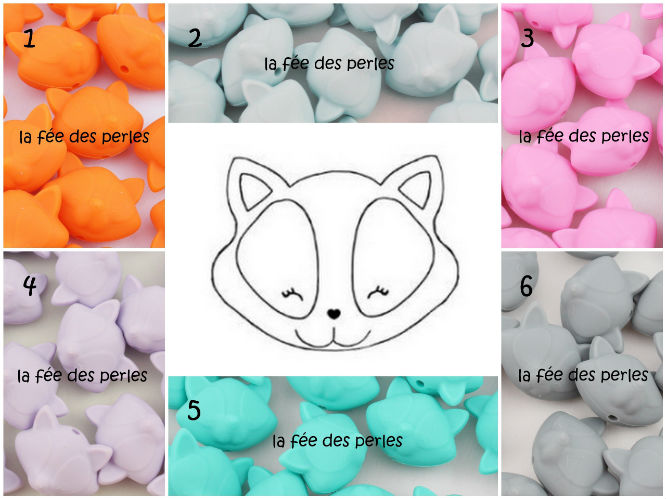 Perles en silicone renard 3D