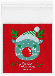 Sachet plastifié renne de Noël