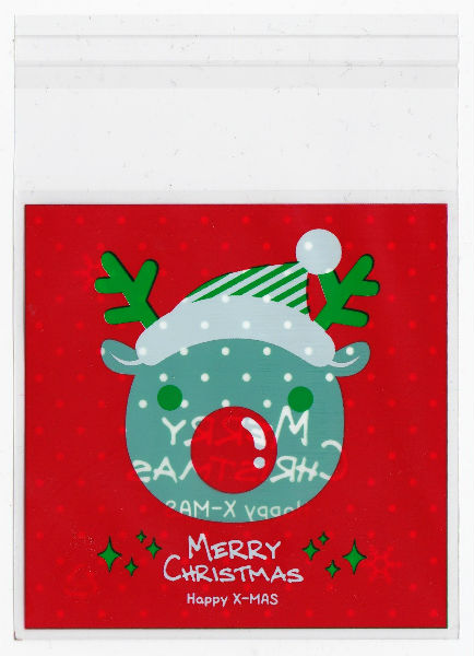 Sachet plastifi&eacute; renne de No&euml;l